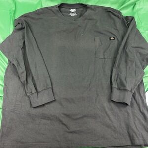 Dickies Men's Long Sleeve Work Shirt 3XL Gray Pocket Tee Heavyweight Workwear